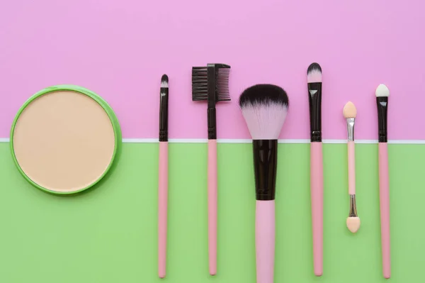 Colección Maquillaje Cosméticos Productos Belleza Arreglados — Foto de Stock