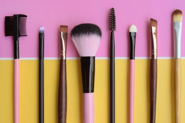 Set Makeup Brushes Background — Stock Photo, Image