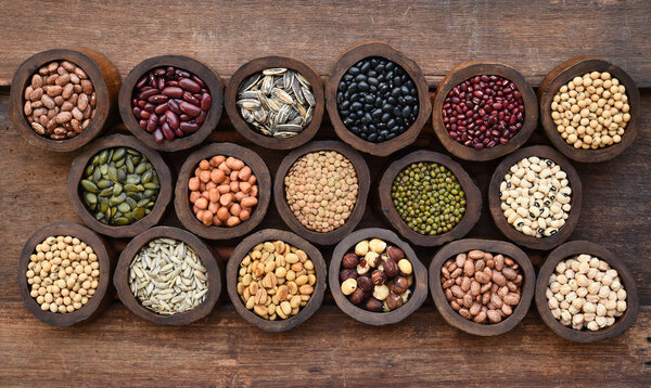 коллекция различных бобовых для фона
