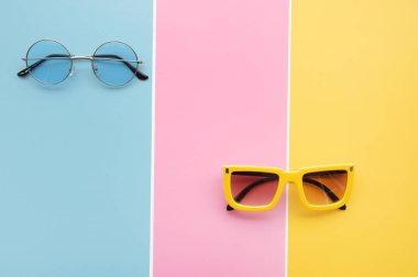 Arka plan için modern moda güneş gözlüğü