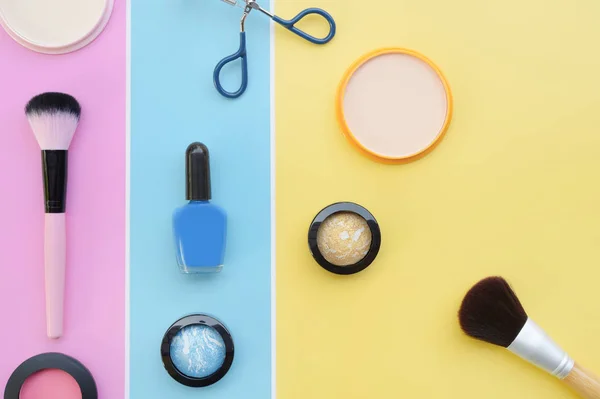 Colección Maquillaje Cosméticos Productos Belleza Arreglados — Foto de Stock