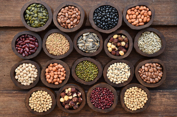 коллекция различных бобовых для фона
