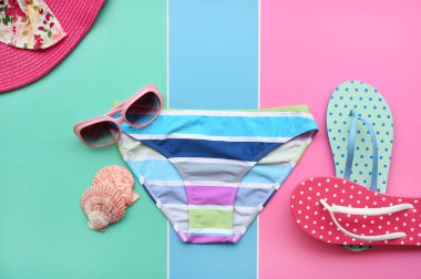 Yaz şapka ve güneş gözlüğü arka planı için