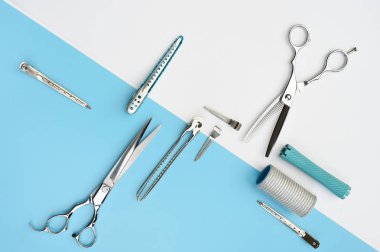 Arkaplan için profesyonel kuaför araçları