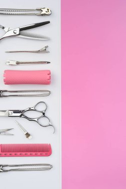 Arkaplan için profesyonel kuaför araçları