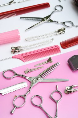 Arkaplan için profesyonel kuaför araçları