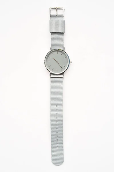 Close Gray Wrist Watches Isolated White Background — Stock Photo, Image