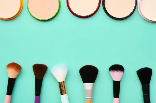 Insamling Make Och Kosmetiska Skönhetsprodukter Ordnas — Stockfoto
