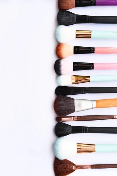 Set Makeup Brushes Background — Stock Photo, Image