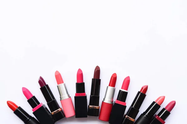 Set Color Lipsticks Isolated White Background — Stock Photo, Image