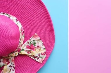 Arkaplan için yaz hasır şapkasını kapat