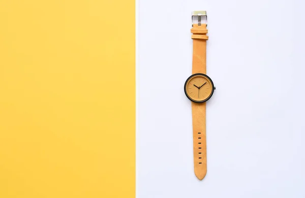 Primer Plano Relojes Pulsera Amarillos Para Fondo — Foto de Stock