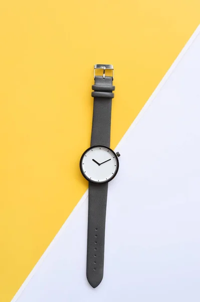 Primer Plano Relojes Pulsera Negros Para Fondo —  Fotos de Stock