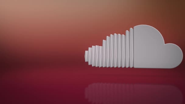 Sound Cloud Icon Tło tekstowe — Wideo stockowe