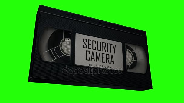 VHS fita de segurança câmera evidência — Vídeo de Stock
