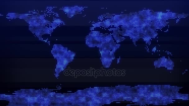 News Backdrop World Map Dots — Stock Video