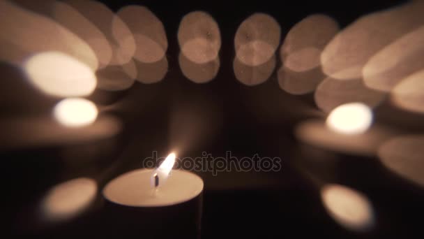 Fondo de fondo de luz de vela — Vídeo de stock