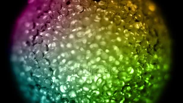Arco-íris rotativo Planeta de orbes de vidro — Vídeo de Stock