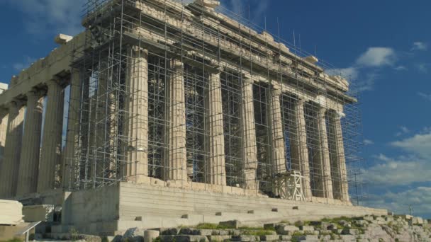 Parthenon Construction Acropolis One Most Important Ancient Monuments World Archaeological — Stock Video