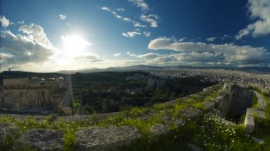Yunanistan'ın güzel manzarası. Bu Syline Yunanistan'daki Acropolis bir 8 mm lens ile çekildi.