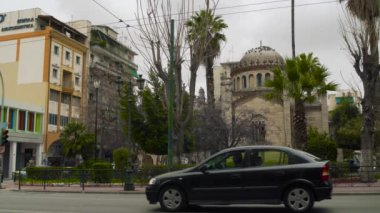 Atina Yunanistan Christian kilisede. Bu Christian Church overlook ve antik Yunan mezarlığı ve bir antik kent kalıntıları.