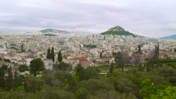 Atenas Moderna Grecia Hermosa Clásica Ciudad Atenas Vista Desde Mirador — Vídeo de stock