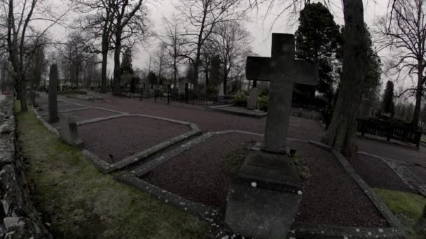 Este Cementerio Clásico Encuentra Karlstad Suecia Uno Los Cementerios Más — Vídeo de stock