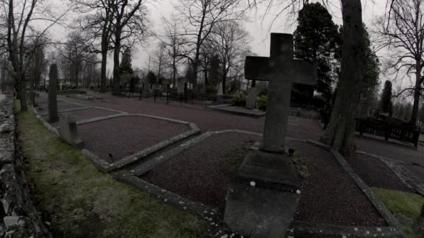 Questo Cimitero Classico Trova Karlstad Svezia Uno Dei Cimiteri Più — Video Stock