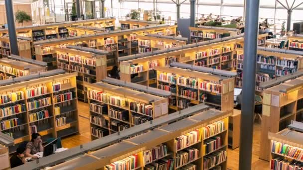 Karlstad Suecia Julio 2018 Esta Moderna Biblioteca Universitaria Estaba Llena — Vídeo de stock