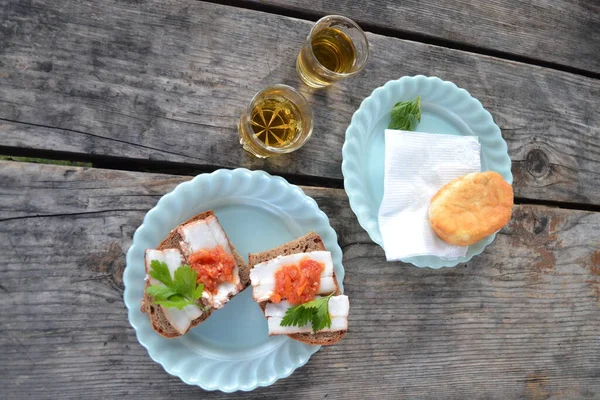 Sandwich Mit Speck Und Whiskey — Stockfoto