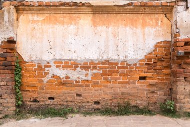 Arka plan doku eski tuğla duvar ve zemin.
