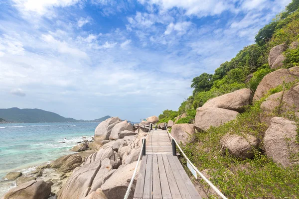 Wooden Bridge Viewpoint Nangyuan Island Suratthani Southern Thailand — Stock Photo, Image