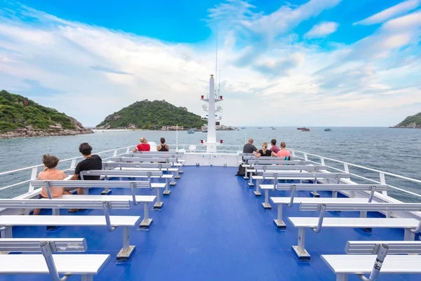 Tourists Ferry Boat Deck Heading Island — Stock Photo, Image