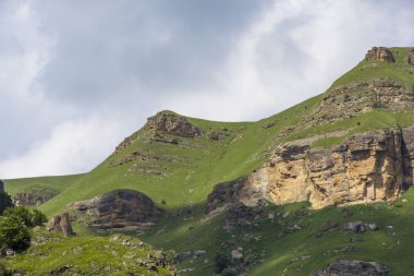 güzel yeşil pitoresk vadide yamaçları