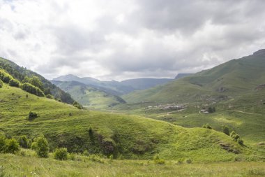 güzel yeşil pitoresk vadide yamaçları