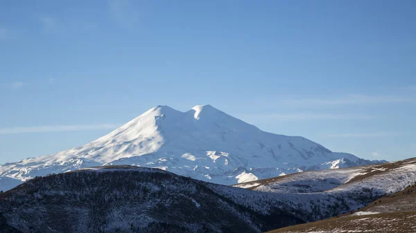 Paysage Montagneux Haut Mont Elbrus Sommets Des Neiges Sites Touristiques — Photo