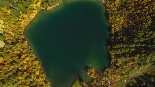 ทะเลสาบท สวยงามในภ เขาว ชในห บเขาเหน อทะเลสาบ ธรรมชาต ของคอเคซ สเหน — วีดีโอสต็อก