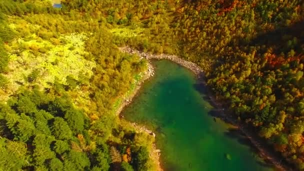 Der Schöne See Den Bergen Unkraut Der Bergschlucht Über Dem — Stockvideo