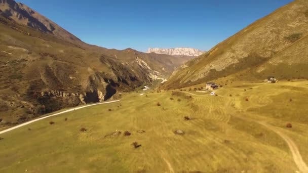 Flight Mountains Beautiful View Mountain Rocks Nature North Caucasus — Stock Video