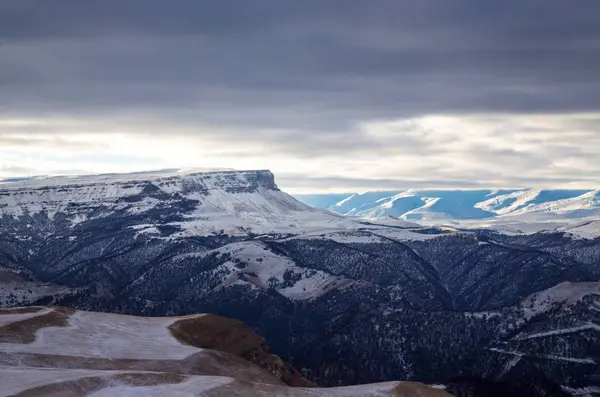 Hiver Montagne Gorge Montagne Dans Neige Paysage Caucase Nord — Photo