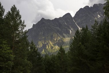 Dağ manzarası. Yüksek dağlarda güzel bir manzara. Kuzey Kafkasya 'nın Doğası