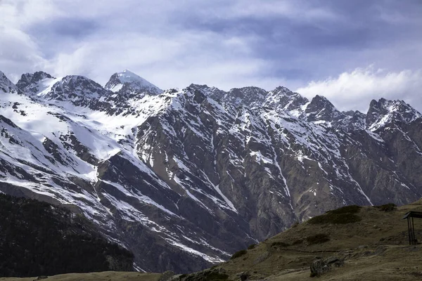 Гірський Ландшафт Прекрасна Панорама Високих Горах Природа Північного Кавказу — стокове фото