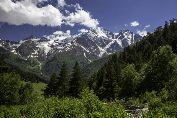 Горный Пейзаж Прекрасная Панорама Высокие Горы Природа Северного Кавказа — стоковое фото