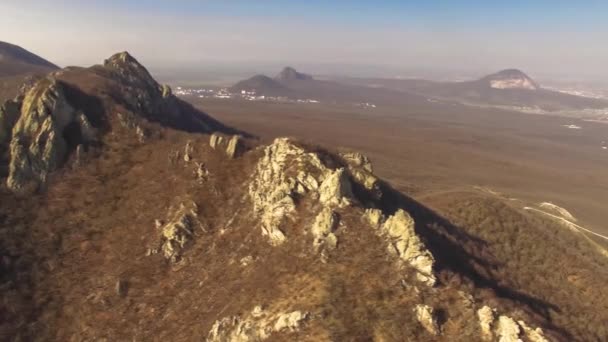 Вид Висоти Гірські Породи Ландшафт Північного Кавказу — стокове відео