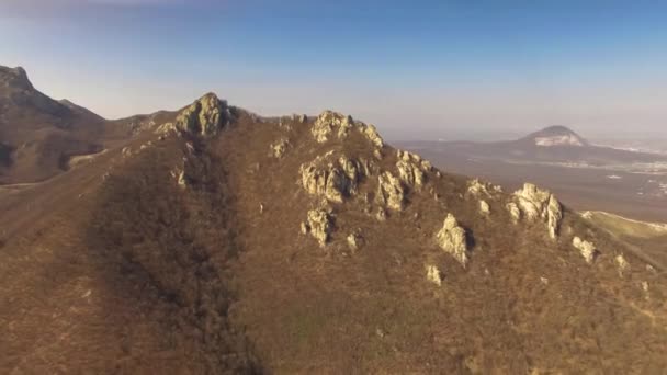 Utsikt Från Höjden Bergens Klippor Landskap Norra Kaukasus — Stockvideo