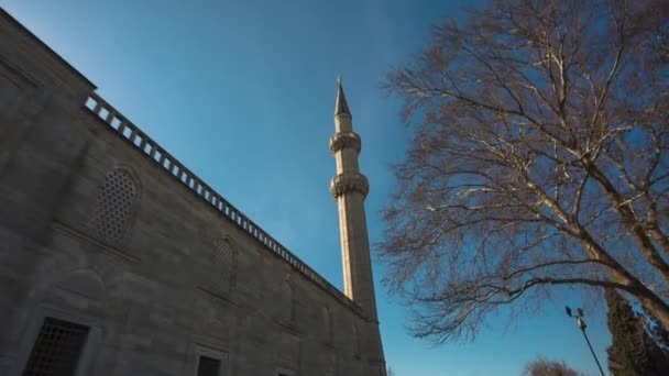 Minaret 伊斯坦布尔市的清真寺 — 图库视频影像