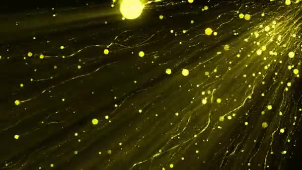 Желтые частицы VJ Loop — стоковое видео