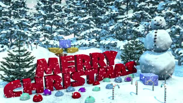 下雪的圣诞节循环 — 图库视频影像
