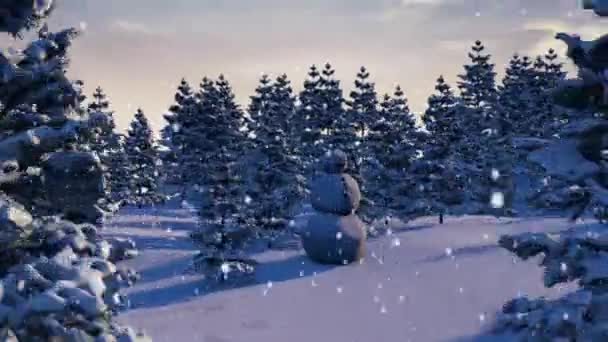Snowy orman döngü — Stok video
