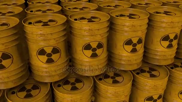 Bucle de barriles radiactivos — Vídeo de stock